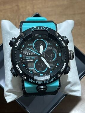 Activa X Invicta Digital Analog Men's Watch - 52mm. Teal. Blue new